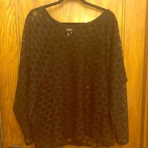 Anne Klein black long sleeved shirt